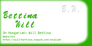 bettina will business card